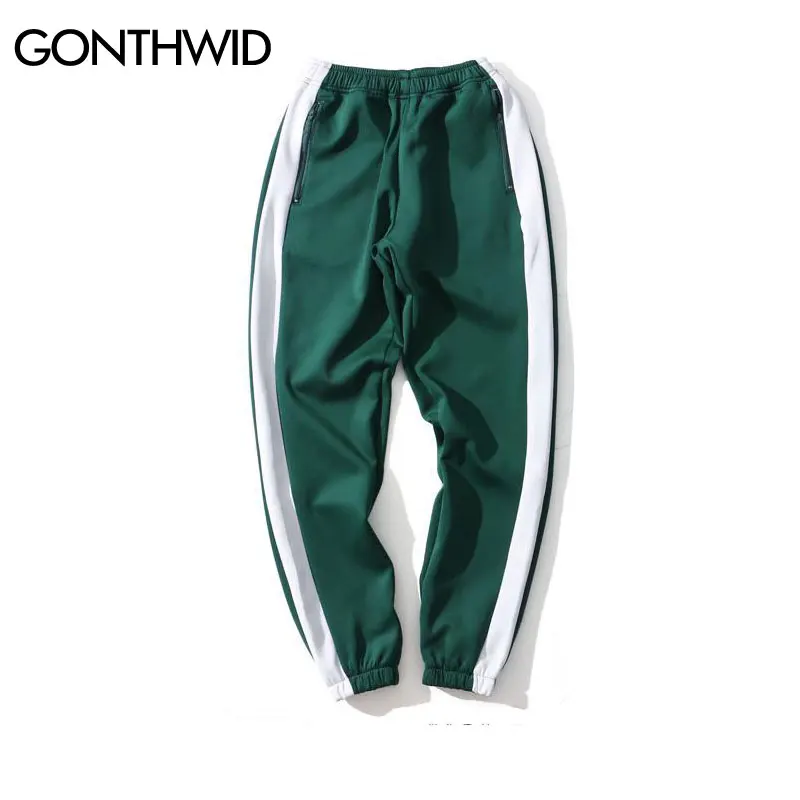

GONTHWID Harem Pants Men Side Striped Zipper Pockets Track Pants Trousers 2021 Autumn Fashion Elastic Waist Joggers Sweatpants