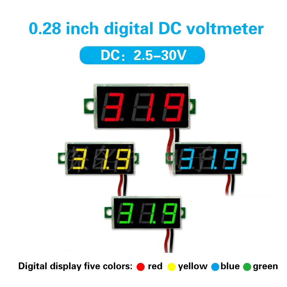 1 шт. 0 28 дюймов цифровой светодиодный мини дисплей модуль DC2.5V-30V DC0-100V вольтметр