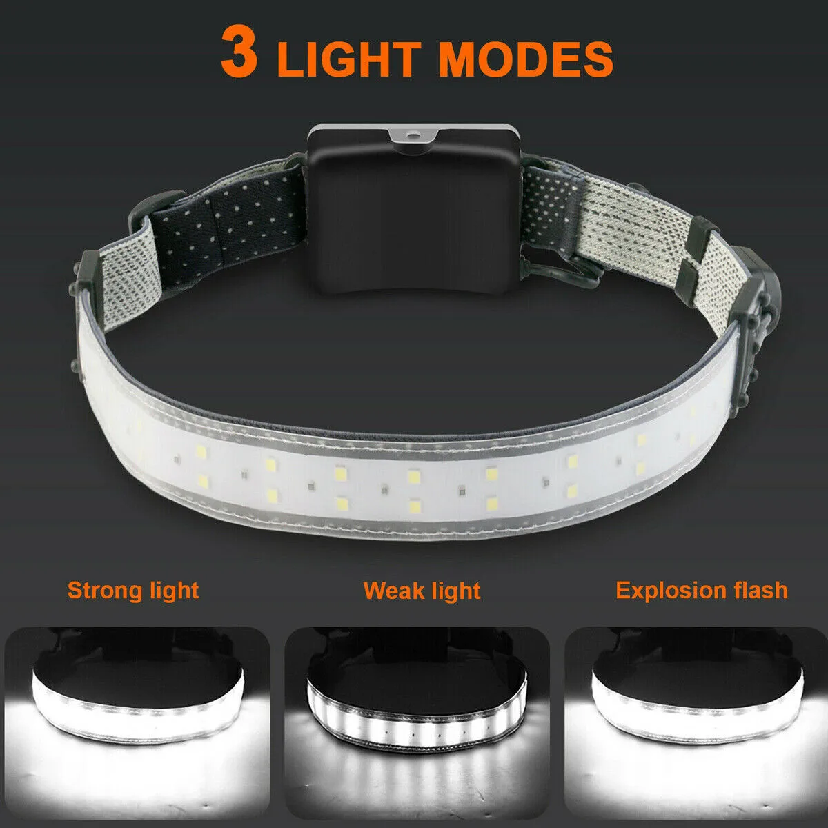

950LM Headlight COB Patch Lamp Beads *26 Head Torch Headlamp LED Lightweight