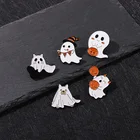 Мультфильм ювелирные изделия Хэллоуин милый Призрак Тыква Лампа эмаль значок брошь булавки