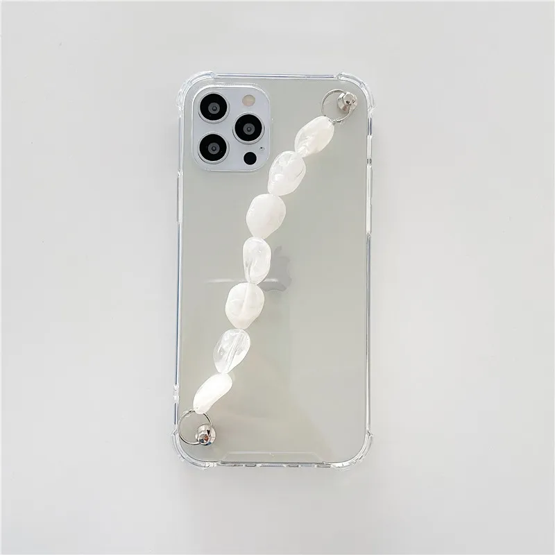 

Transparent Rhombus Wristband Anti-fall Phone Case For iPhone 11 12 Mini Pro Max SE 2 2020 7 8 Plus X XS MAX XR Soft TPU Cover