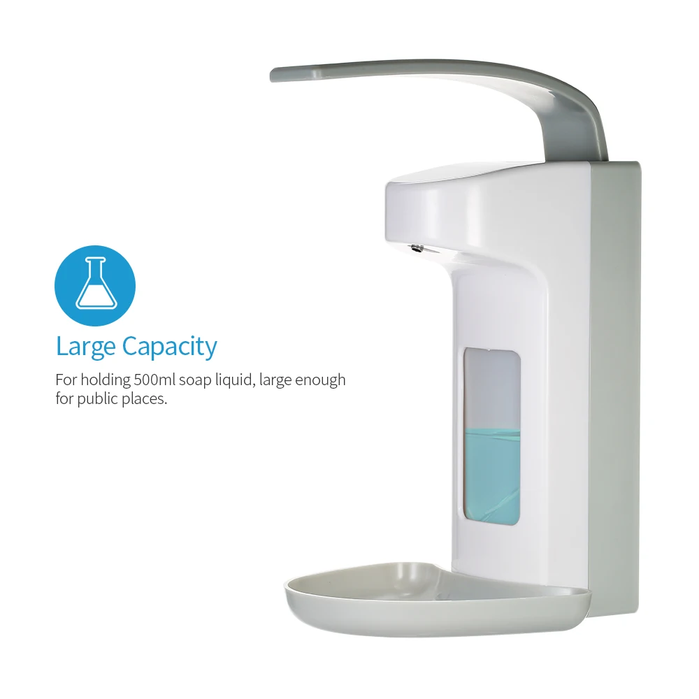 

Liquid Soap Dispenser Elbow Press Disinfectant Dispenser Wall-Mounted Soap Pumps For Home Hotel Hospital Manual Shampoo Box