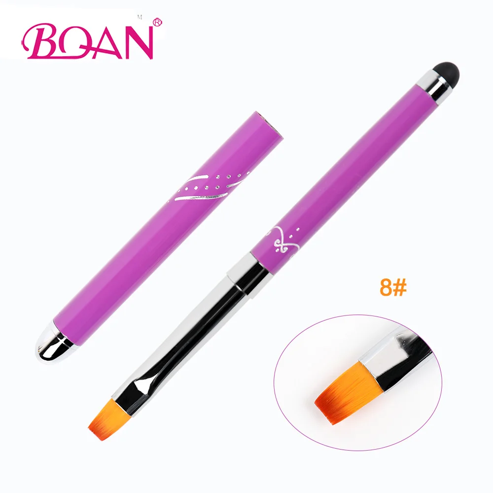 

BQAN плоская головка дизайн ногтей УФ-Гель-лак расширение моделирование Рисование кисть размер #8 нейлоновая головка Маникюр DIY Ручка инструм...