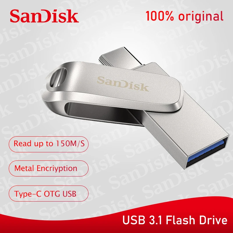 USB 3 1 Sandisk DC4 флеш-накопитель tipo-C-32GB 64 ГБ 128 256 512 USB-накопитель | Компьютеры и офис