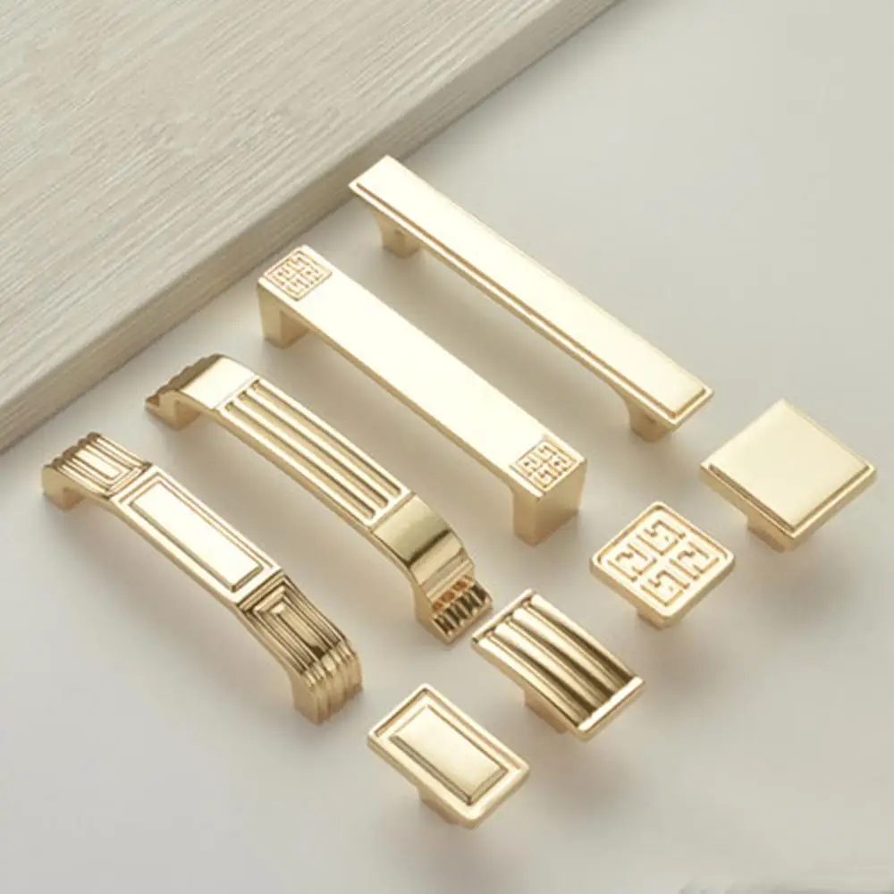 Европейская яркая Золотая твердая медная ручка твердый стеллаж шкаф книжный для