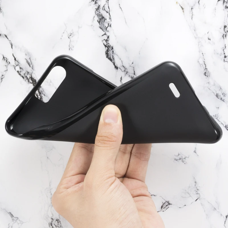Black Soft Silicone Чехол для телефона из искусственной кожи с текстурой под дерево для Blackview P6000, флип-чехол-книжка для Blackview P6000, деловой чехол, Мягкая силиконовая задняя крышка - Цвет: Black Soft Silicone