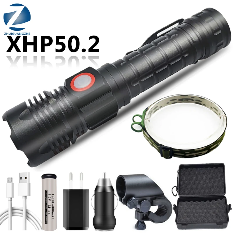 

Велосипедный светодиодный фонарик XHP50.2, фонарь с зарядкой от USB и аккумулятором 18650, масштабируемый, 2 в 1, для езды на велосипеде и рабосветил...