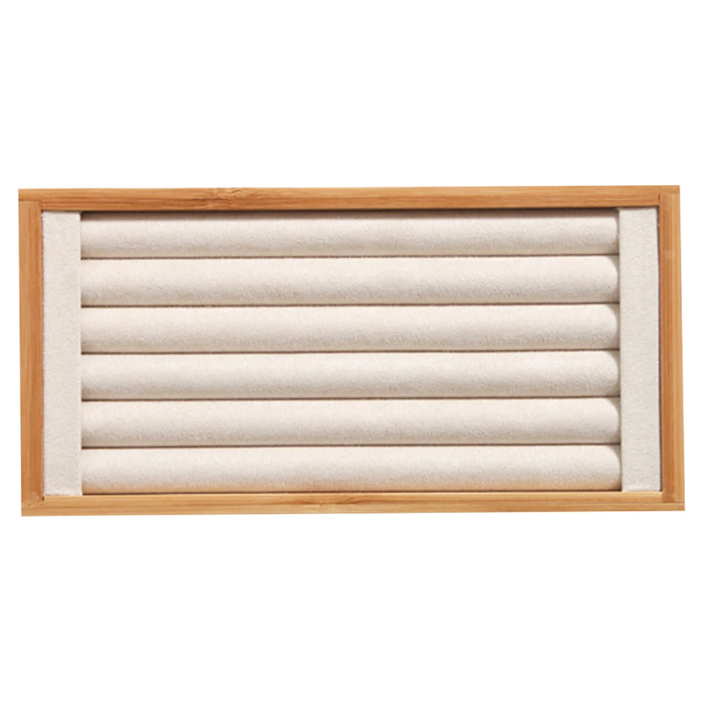 

Desktop Counter Fashion Home Decor Ring Box Bracelet Bamboo Wood Earring Pendant Large Capacity Jewelry Display Tray Necklace