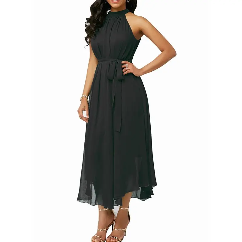 Женское шифоновое платье без рукавов ZOGAA большие размеры Сексуальные вечерние