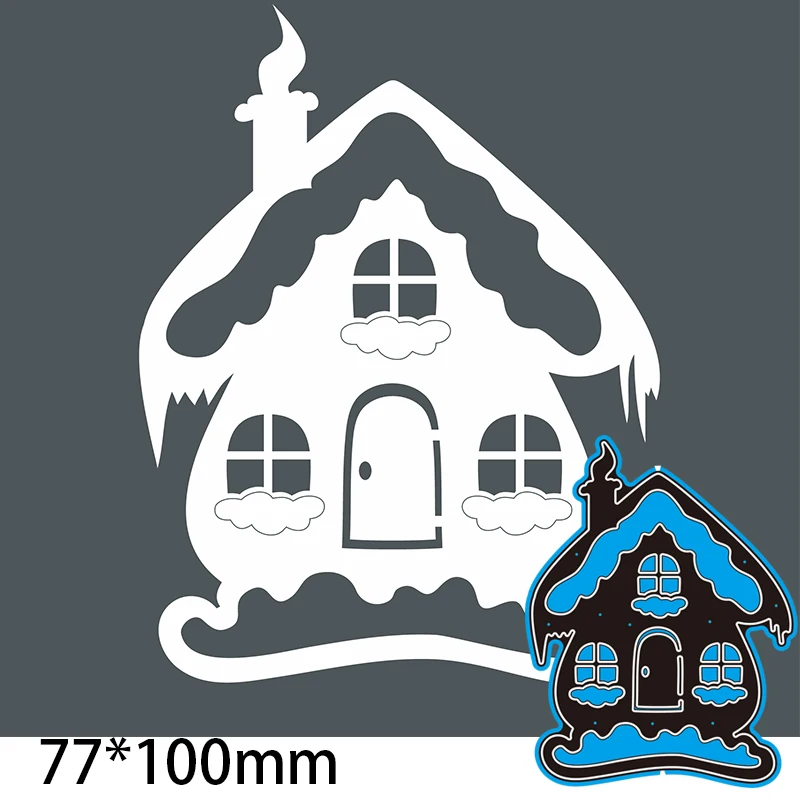 

Cutting Dies Snow House New Metal And Stamps Stencil For DIY Scrapbooking Photo Album Embossing Paper Card 77*100mm