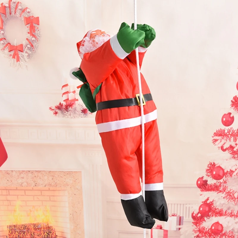 

Christmas Pendant Ladder Rope Climbing Santa Claus Hanging Doll New Year Xmas Tree Decoration