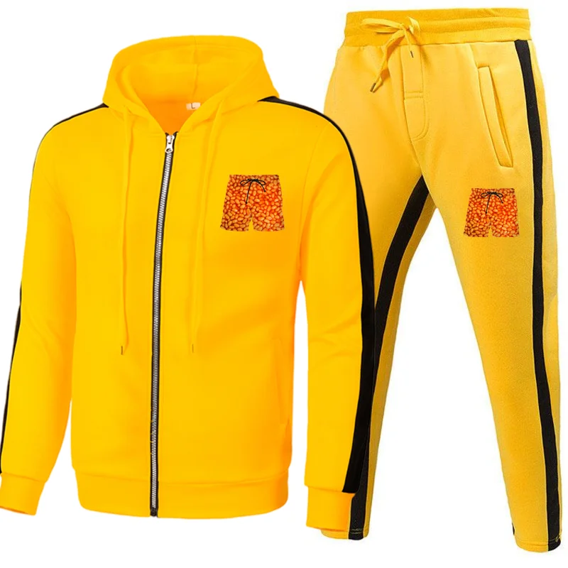 

New Print Men's Set Spring Autumn Man Sportswear 2 Piece Sets Sports Suit Jacket+Pant Sweatsuit Male Tracksuit Asia Size S-3XL