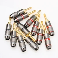 4812pcs 24k gold plated pure copper zinc alloy monster banana plug connector audio connector power speaker plugs connector