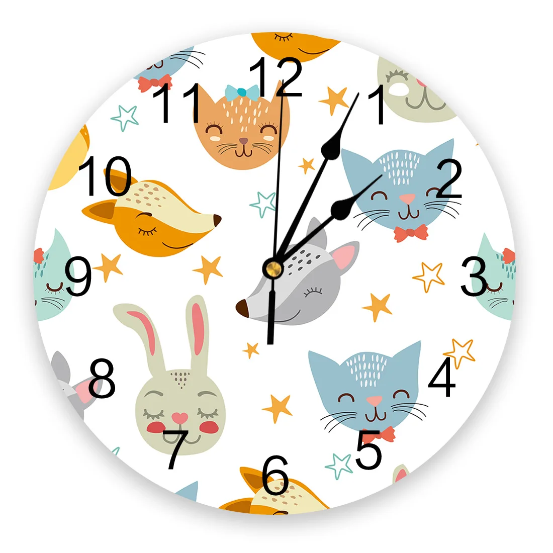 Мультфильм животных кошки панды кролика звездочек ПВХ настенные украшения