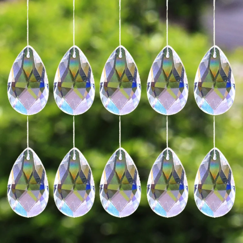 Prisme attrape-soleil en verre transparent  lustre pièces de cristal  bricolage pendentif bijoux à