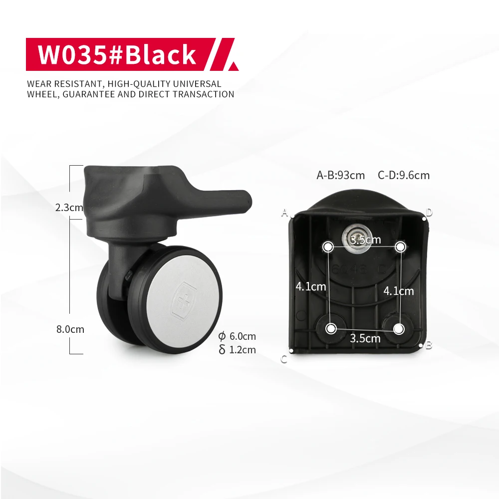 DILONG W035 Trolley suitcase universal wheels luggage replacement accessories wheel repair parts wear-resistant non-slip casters