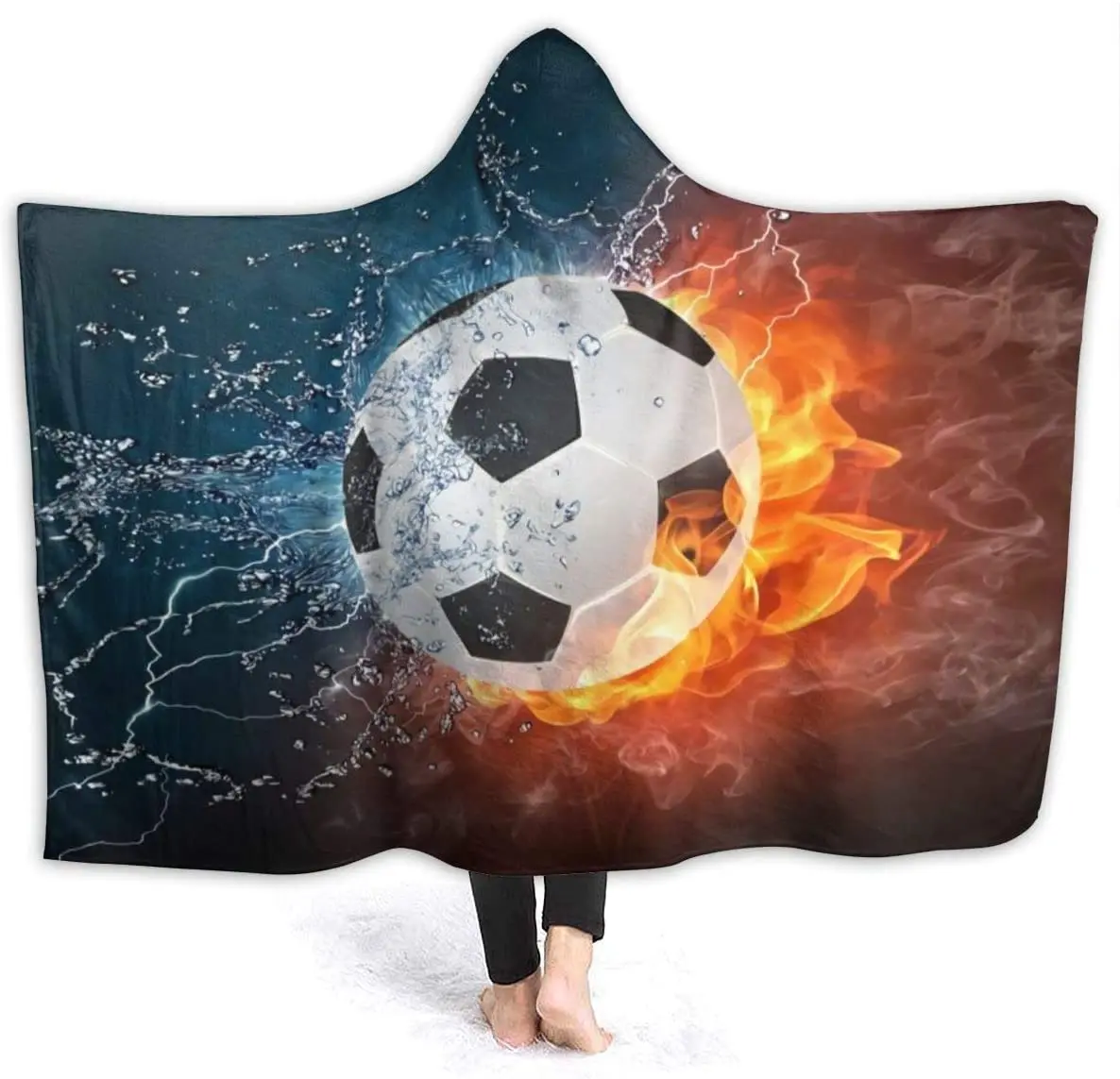 Американский футбол регби бейсбол баскетбол носимое одеяло Халат с капюшоном