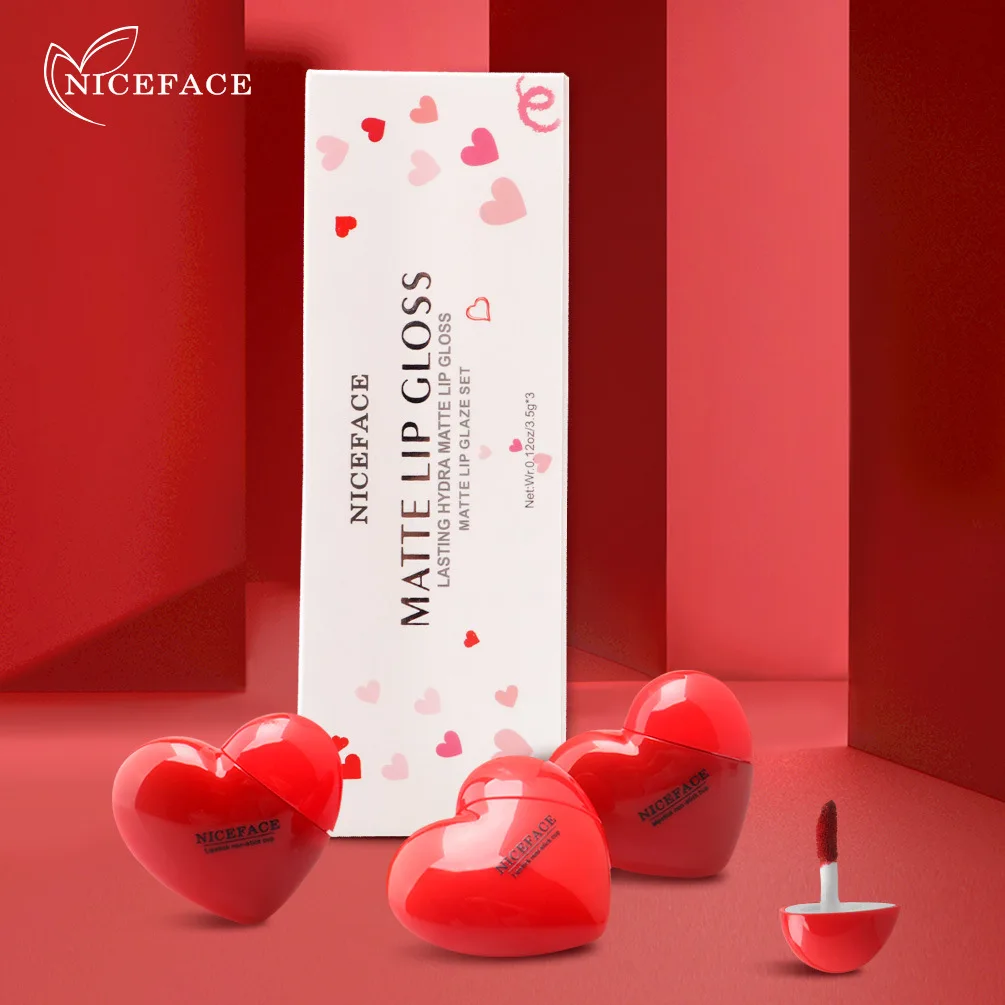 3 шт. Шелковый мягкий матовый блеск для губ Набор увлажняющая жидкая губная
