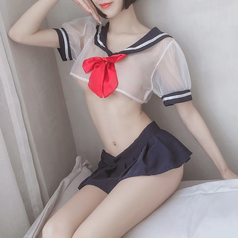 

OTFI Woman School Uniform Sexy Japanese Kawaii Cute Teacher Miniskirt Lolita Collage Student Sailor Party Anime Cosplay Costume