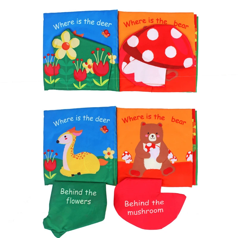 

Soft Baby Cloth Books Educational Animal Tail Book Newborn Story Activity Quiet Book With Rustle Sound Infant Rattle Sensory Toy