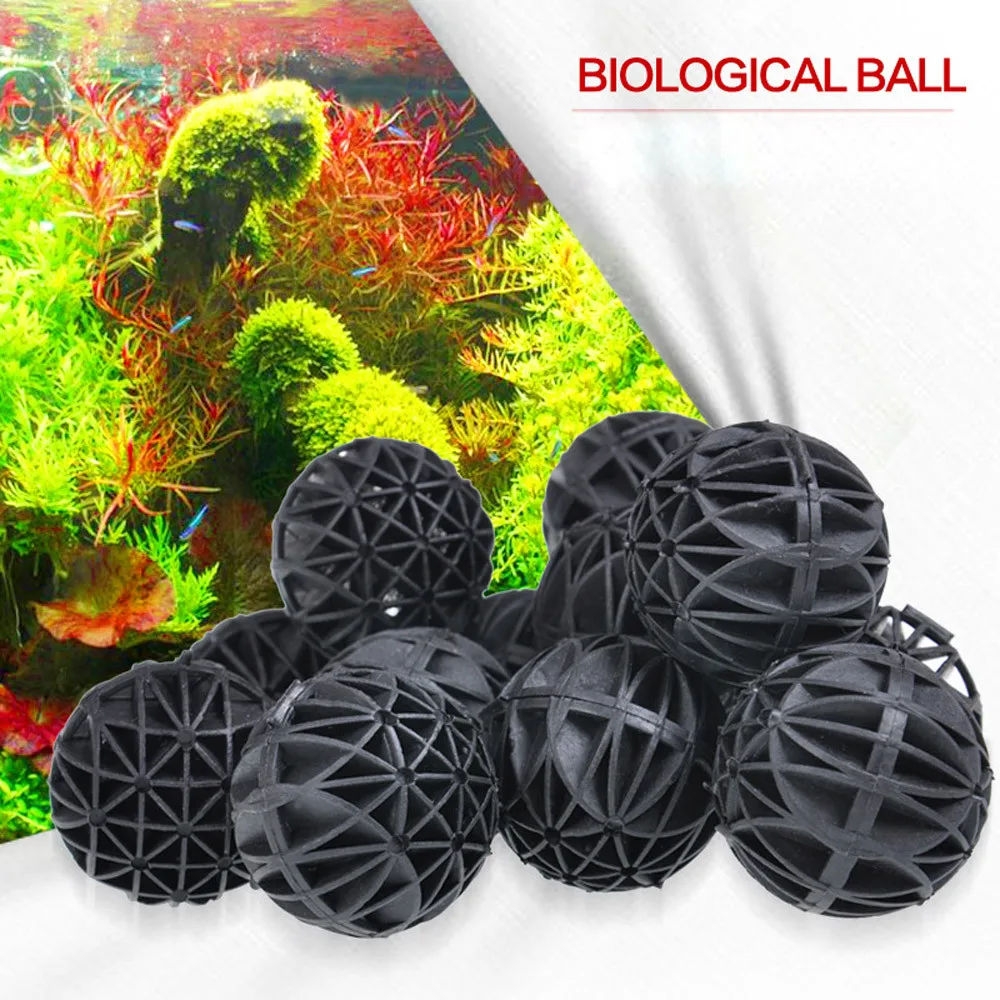 

100Pcs fish tank culture filter biochemical ball 16MM Aquarium Bio Balls Filter Media Wet Dry Koi Fish Tank Pond #38