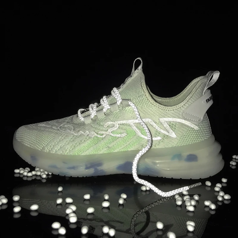 

Lightweight Shoes Men Luminous Sneakers Striped Sports Shoes For Men Mesh Coconut Shoes Comfortable Running Footwear