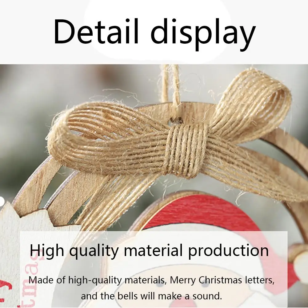 DIY Санта Клаус деревянный Рождественский кулон-венок креативный бант с