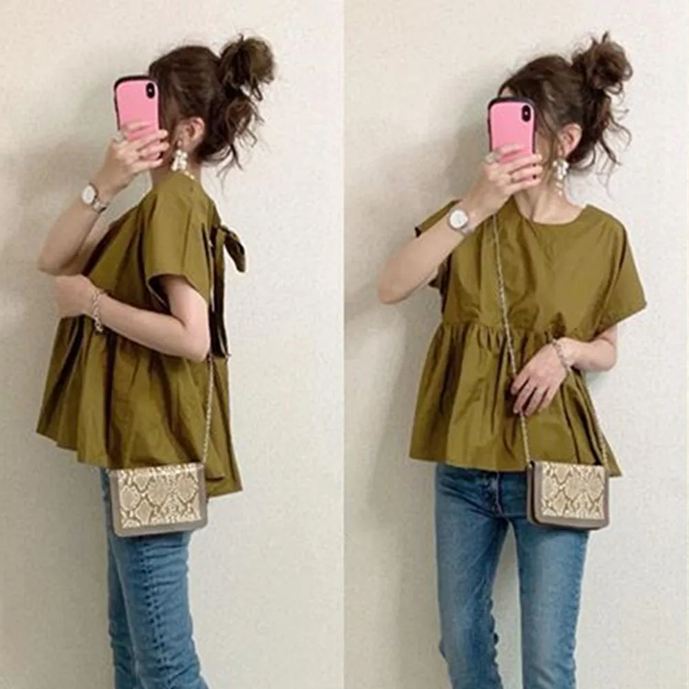 Блузка женская Повседневная свободного покроя без рукавов плиссированный топ в