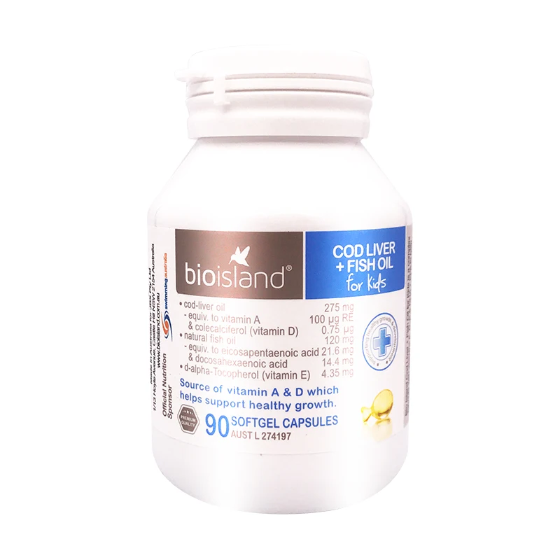 Австралийское био-остров печень трески рыбное масло Витамин A D DHA EPA добавка для