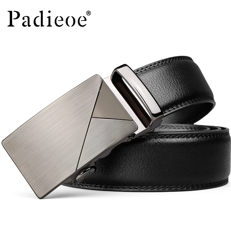 

Padieoe men belt leather long luxury fashion automatic belt retro