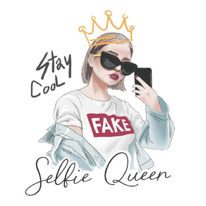 ShinEquin Байкерская нашивка с надписью deal with it термопечать нашивки Queen Stay Cool для