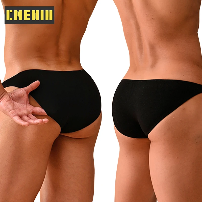 Мужские трусы брифы с заниженной талией черные бикини из модала сексуальное