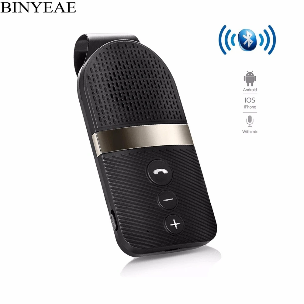 

Portable Universal Bluetooth V4.0+EDR HandsFree Car Kit Wireless MultiPoint Connection Speakerphone with CVC DSP Microphone