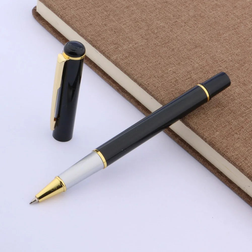 Черная шариковая ручка baoer 801 с золотыми стрелками для офиса и студентов|roller ball