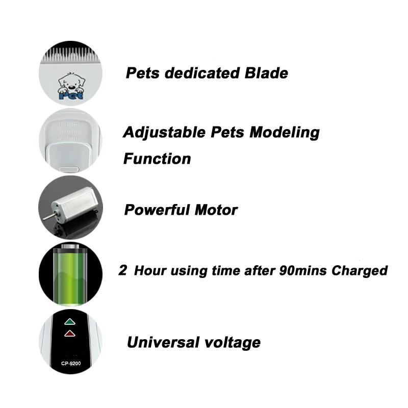 Машинка для стрижки домашних питомцев CP9200 профессиональный электрический