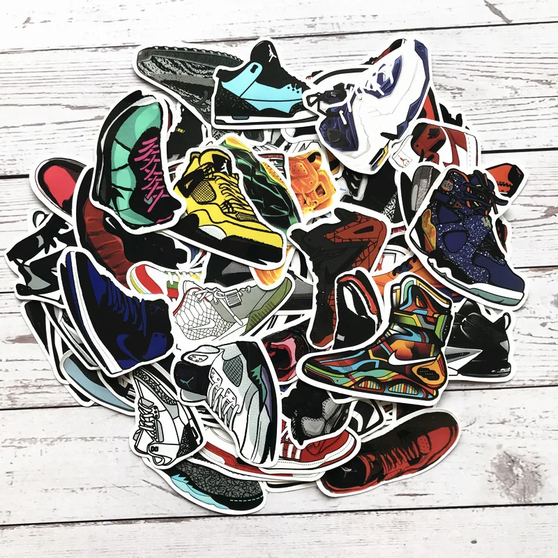 100 шт Мультяшные наклейки AJ обувь смешанные крутые кроссовок Джордана для
