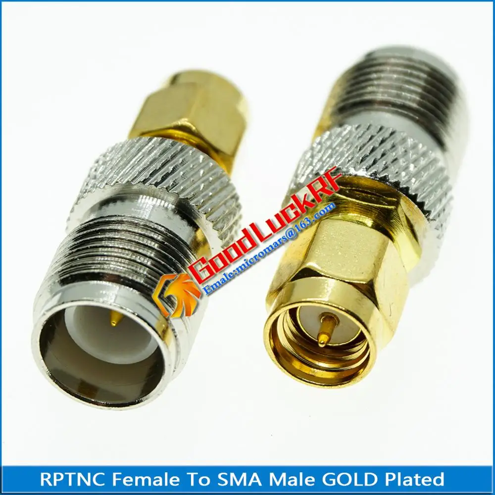 

1X Pcs RP-TNC RP TNC Female to SMA Male Plug RPTNC to SMA Gold Plated Straight Coaxial RF Connector Adapters