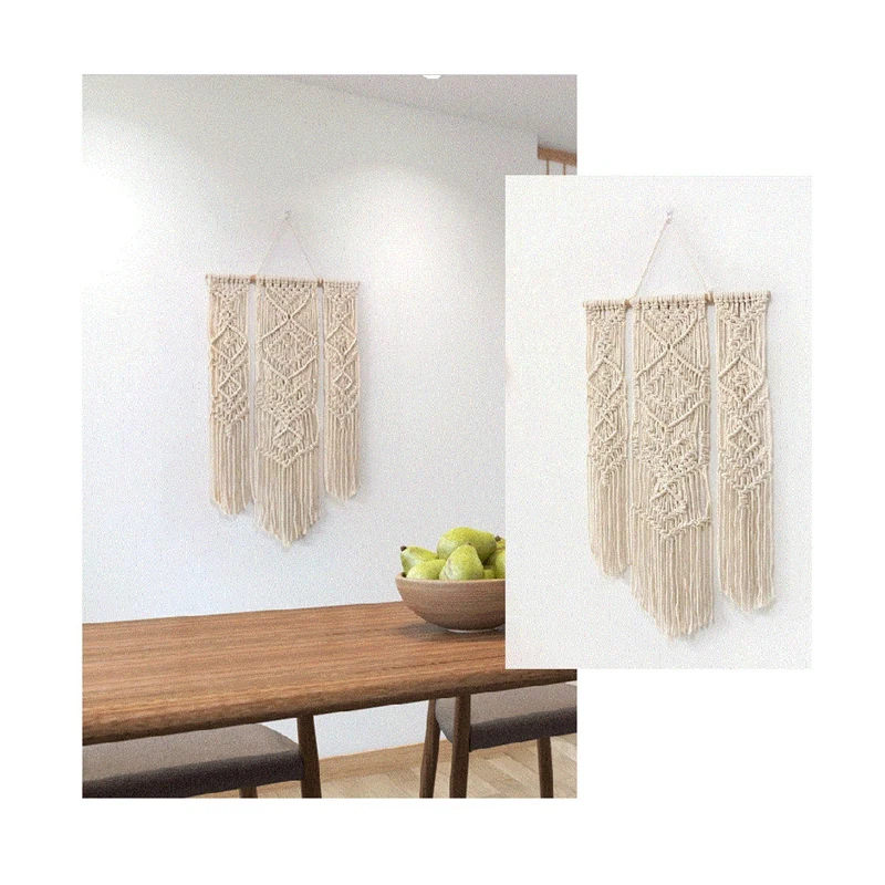

Macrame Wall Hanging Tapestry Woven Bohemian Wall Decor Banner Home Decoration for Apartment Bedroom Living Room Gallery