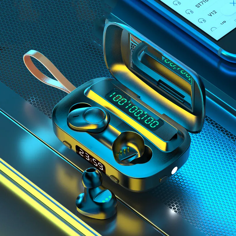 

Earphones Wireless Headphones Charging Box Stereo Headsets Waterproof Bluetooth-compatible Earbuds with Mic for For Mobile Phone