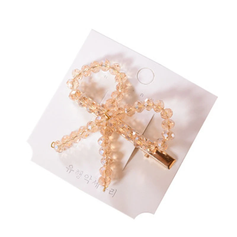

7+N New 1 Pcs Fashion Crystal Rhinestones Hairpin Web celebrity bow Shape Women Hair Clips Barrettes Hair Styling Accessories