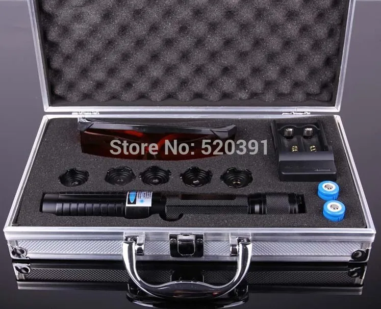 

2021 NEW Blue Laser Pointers 300000m 300W 450nm Flashlight Burning Match Dry Wood & Light Burn Cigarettes+Glasses+Charger + Box
