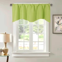 solid color through rod short curtain home room balcony kitchen window valance