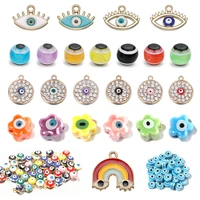 10pcslot lucky eye blue evil eye charms enamel drip oil charms diy necklace bracelet for jewelry making accessories