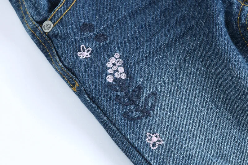 Модные брюки для малышей джинсы новорожденных с цветами и птицами девочек