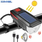Водонепроницаемый 2000mAh велосипедный светильник светодиодный на солнечной энергии USB флэш-светильник велосипедный передний светильник с рожком аксессуары для велоспорта