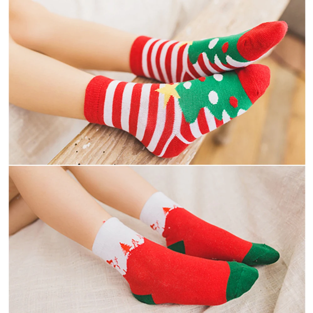 5 пар/компл. хлопковые носки для малышей рождественские мальчиков и девочек