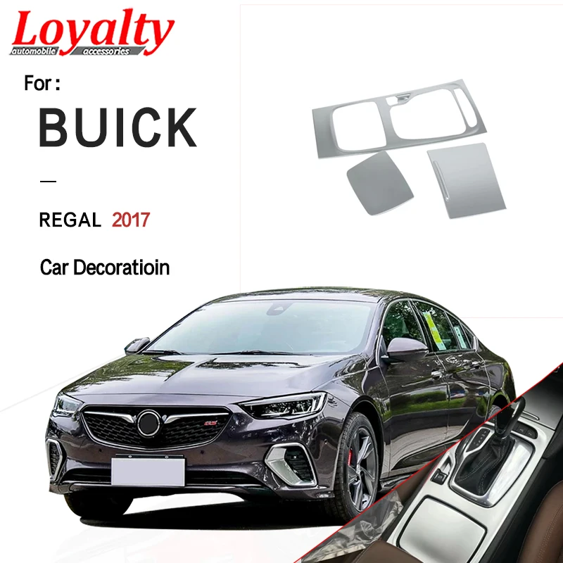 

Loyalty for BUICK REGAL 2017 Left Hand Drive Car Interior ABS Chromed Gear Shift Box Panel Water Holder Cover Trim