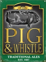 vintage the pig and whistle metal tin sign 8x12 inch retro home wall decor
