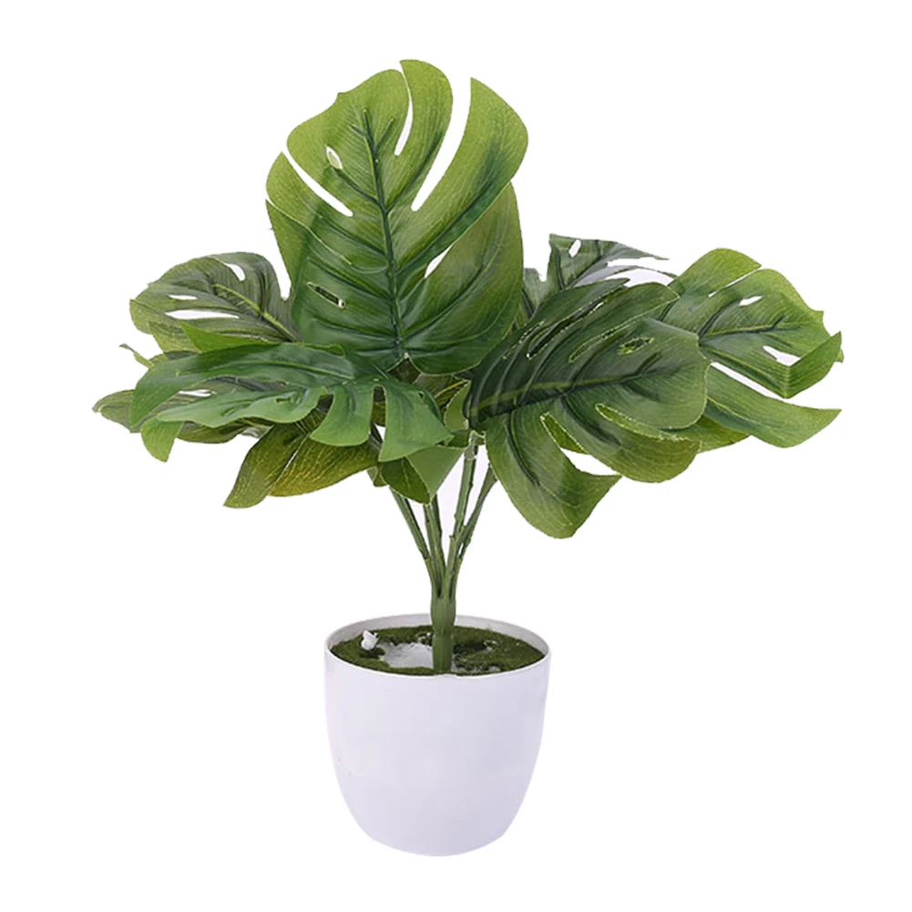 

1 Pcs Artificial Plants Gold Green Turtle Leaf Scattered Tail Leaves Fake Plant Palm Leaves Wedding Birthday Party Home Decor