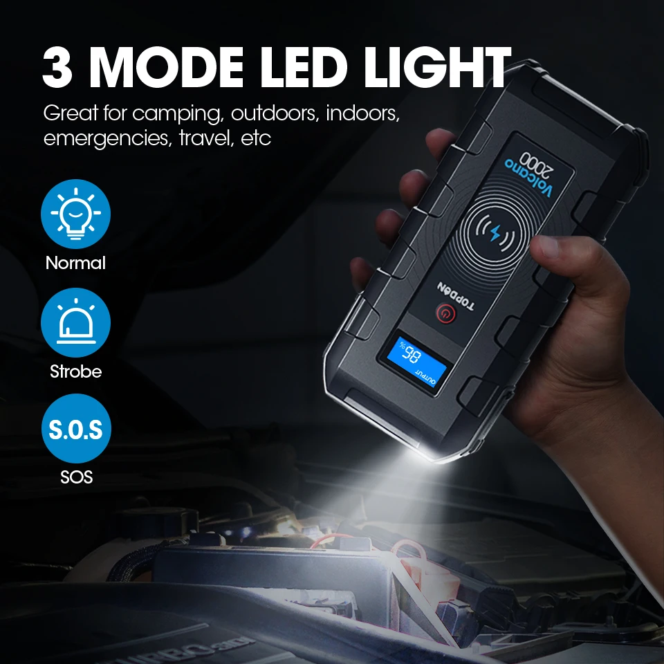 Пусковое устройство TOPDON V2000 20800 мАч а 12 В|Пусковое устройство| |